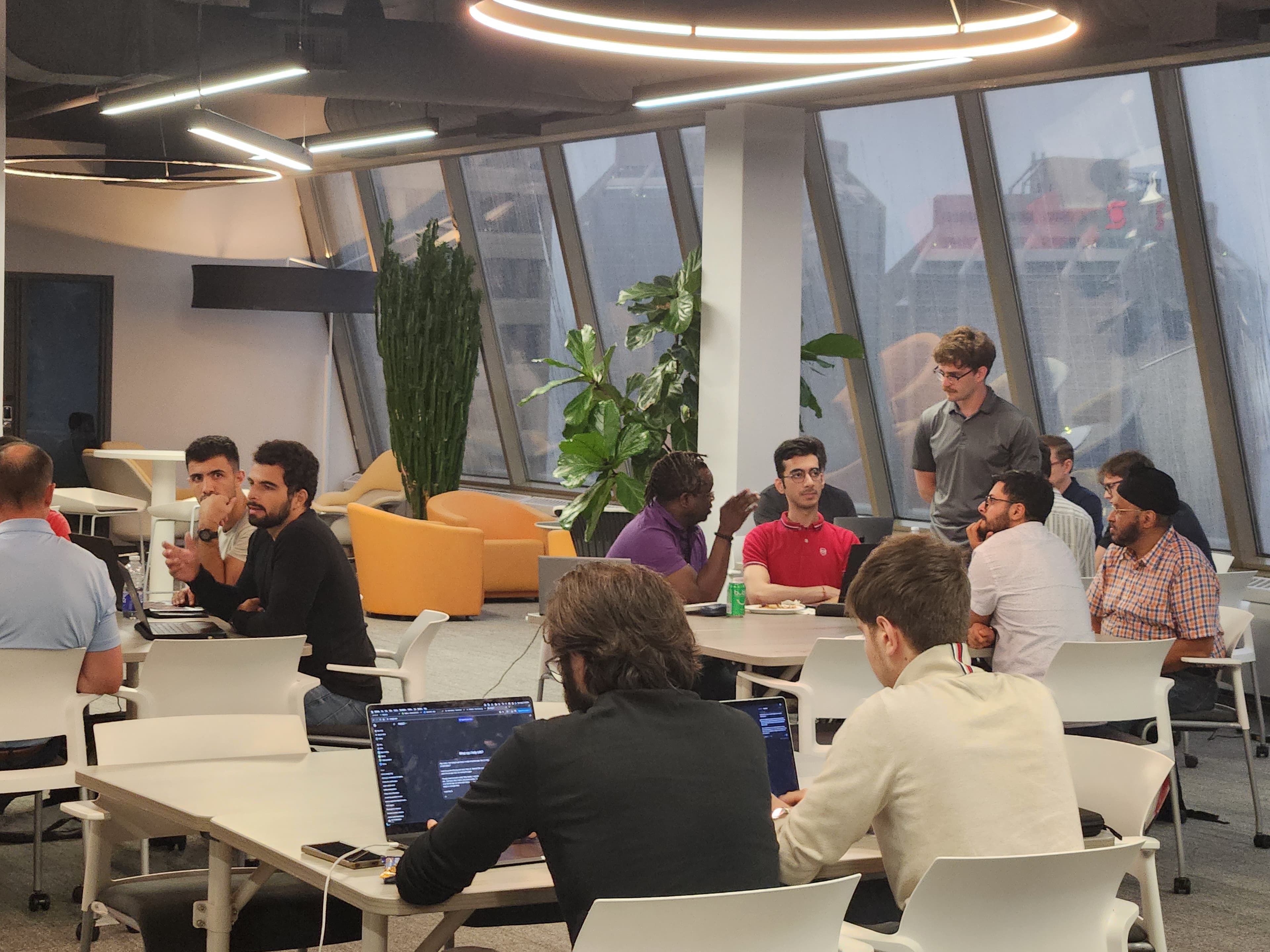 Sam Silver helping workshop participants with hands-on learning